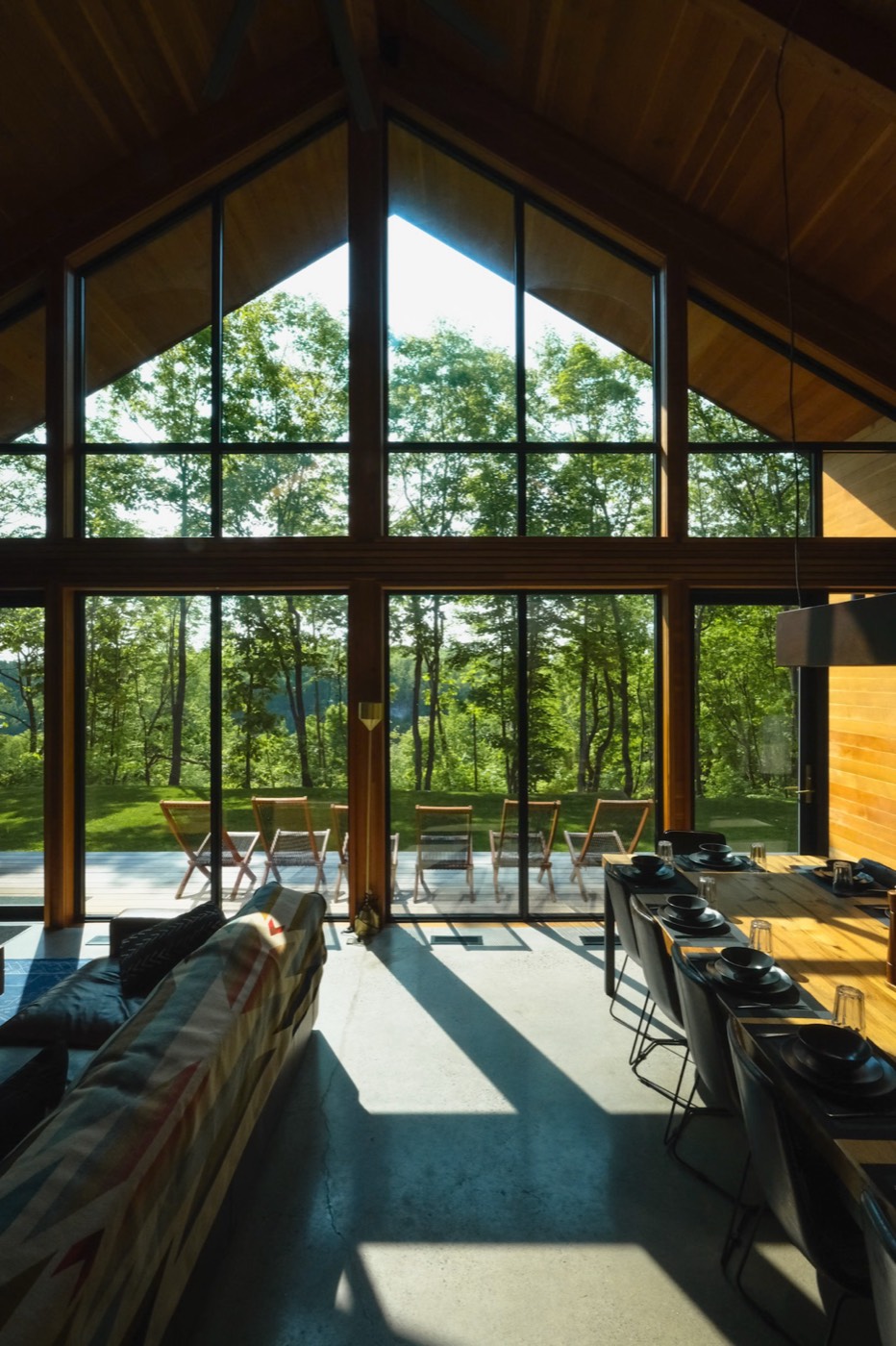 Black Oak Lodge evening view with warm lighting